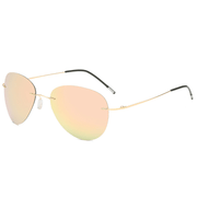 Polarized round memory metal sunglasses, view 6 - MRSLM