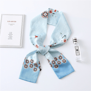 narrow long silk scarf, view 8 - MRSLM