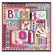 flower and bird twill scarf, view 4 - MRSLM
