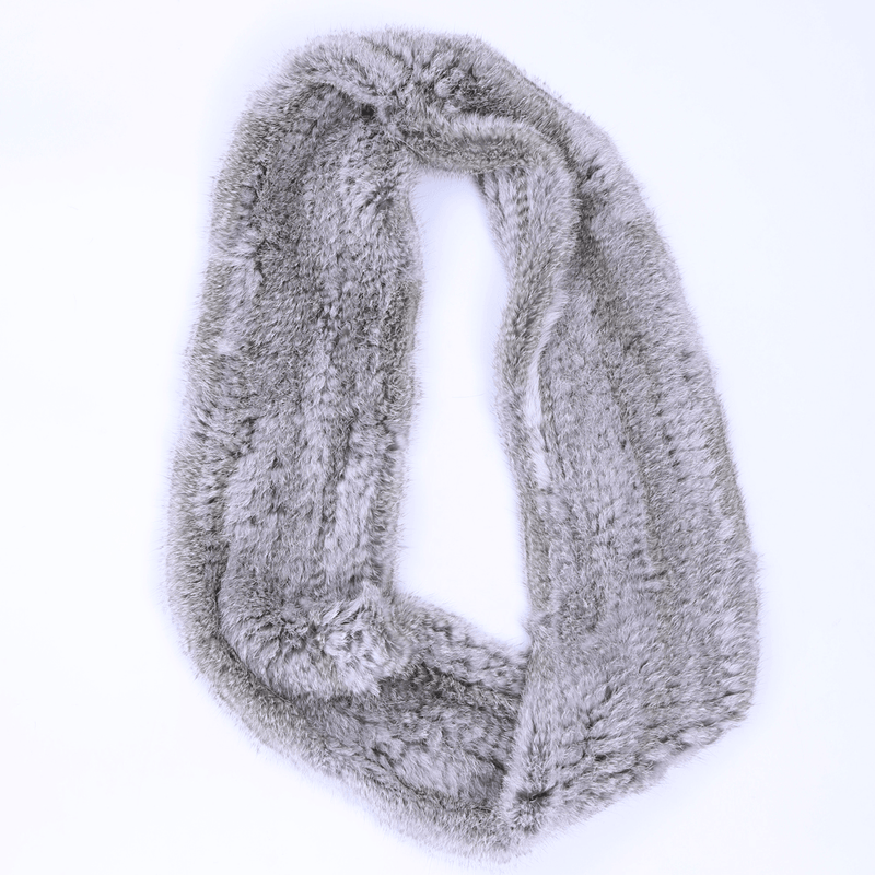 men's long double-sided rabbit fur scarf, view 5 - MRSLM