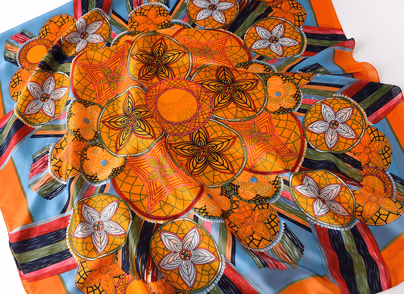 floral tie-dye gauze scarf shawl, view 11 - MRSLM