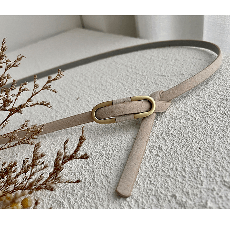 Women's thin pigskin belt, view 2 - MRSLM