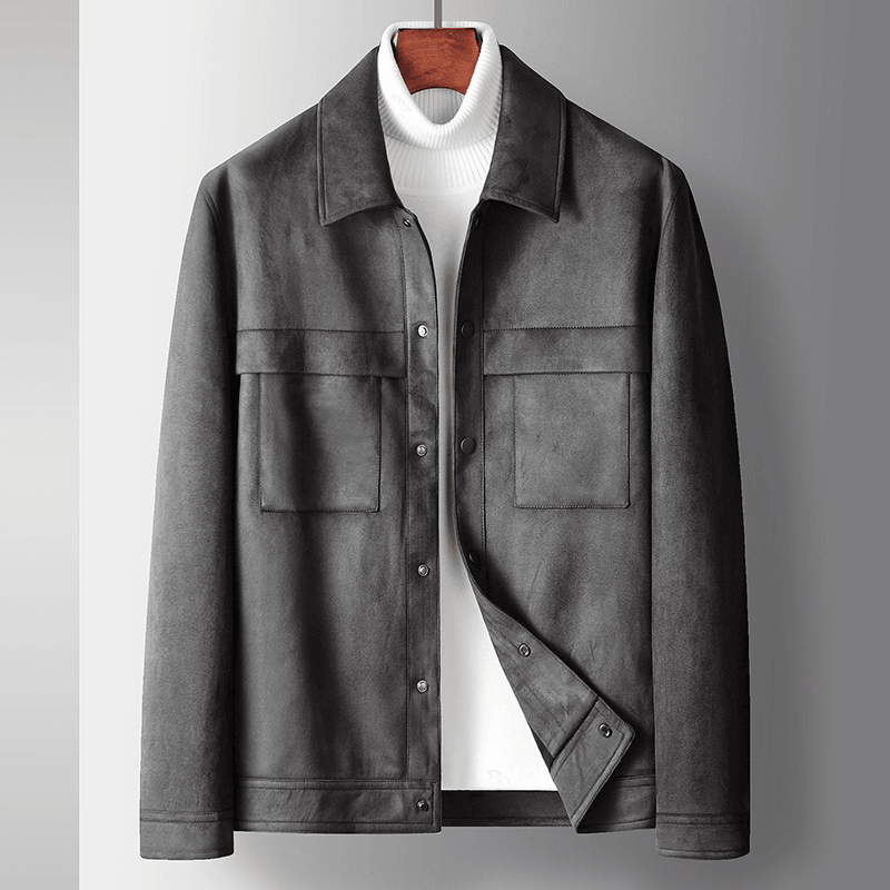 men's loose suede-look jacket, view 4 - MRSLM