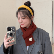 Knitted plain scarf, view 7 - MRSLM