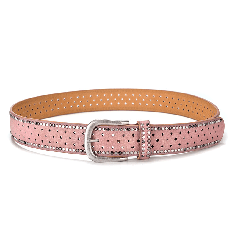 Women's casual PU belt with oval buckle, view 3 - MRSLM