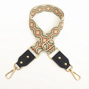 adjustable jacquard bag strap with leather, view 10 - MRSLM