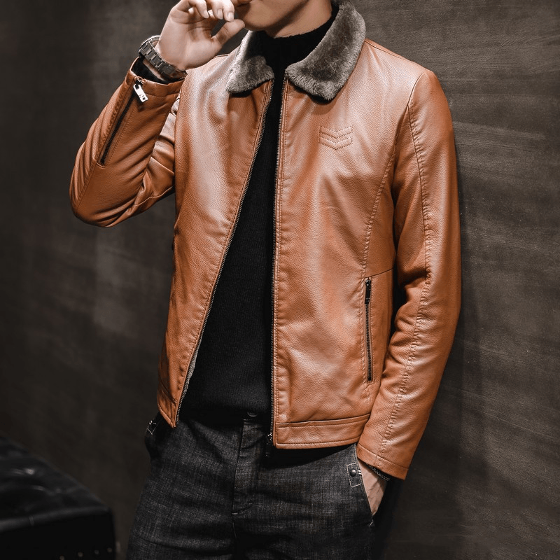 men's hooded pu jacket, view 6 - MRSLM