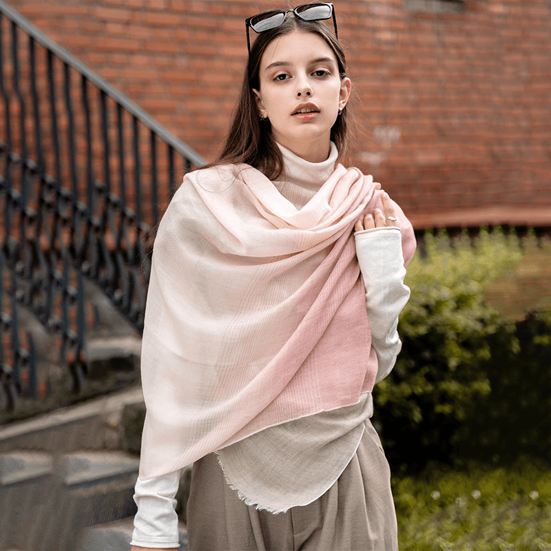 Gradient color matching long shawl, view 7 - MRSLM