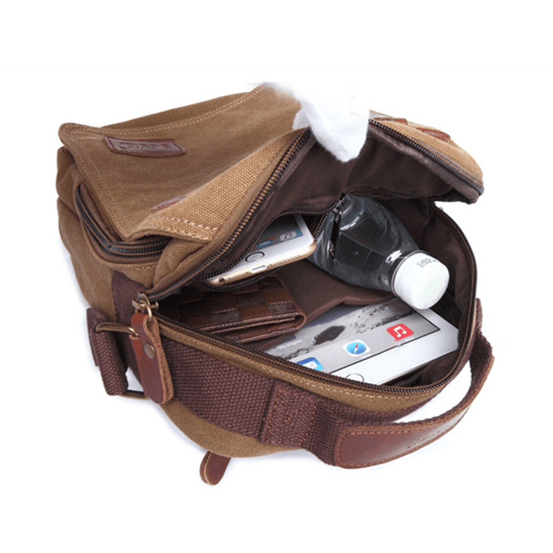 Men Canvas Handbag Ipad Bag Outdoor Crossbody Bag - MRSLM