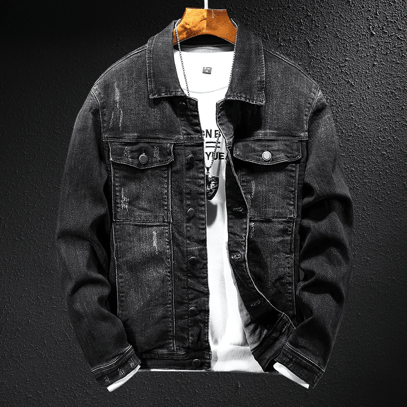 thick casual denim jacket, view 4 - MRSLM
