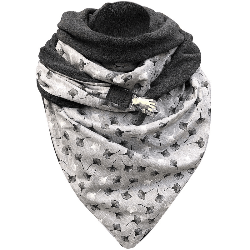 Padded warm printed shawl scarf, view 14 - MRSLM