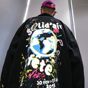 Men's graffiti print work jacket, view 5 - MRSLM