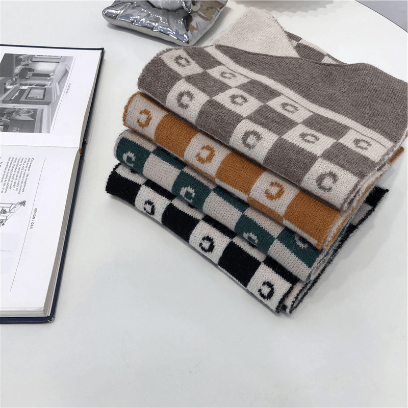 letter knit warm scarf, view 7 - MRSLM