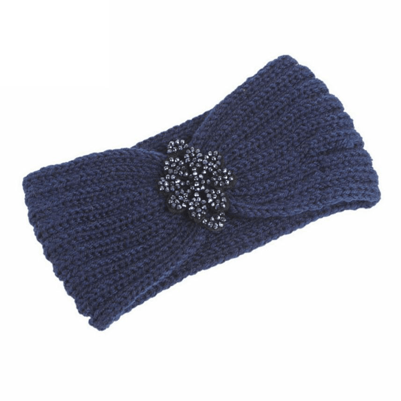 women's handmade wool knit headband with sequins, view 5 - MRSLM