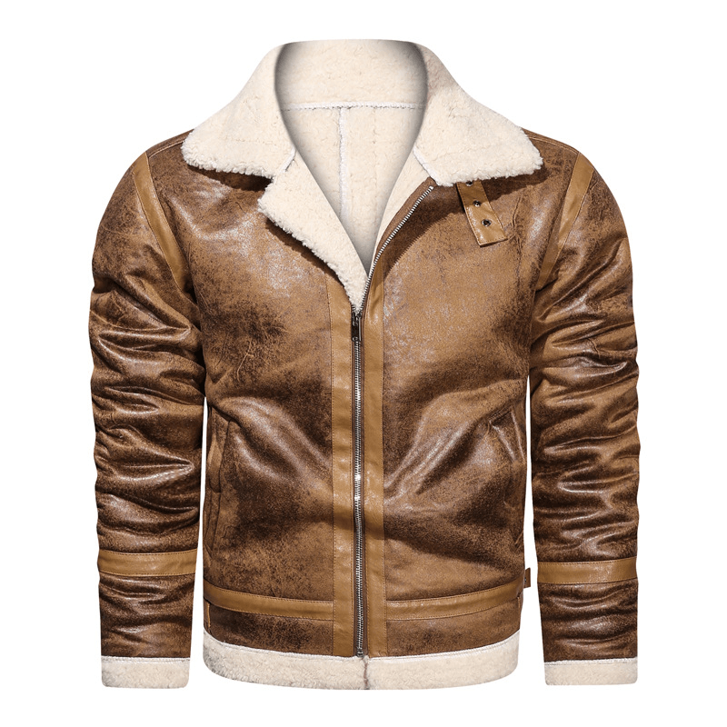 Men's lapel faux fur jacket, view 3 - MRSLM