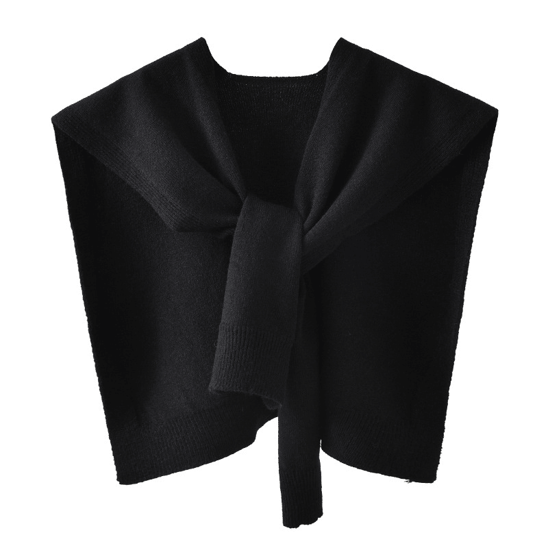 Solid Color Knotted Shoulder Shawl