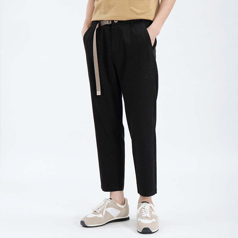 men's slim straight cropped trousers - MRSLM