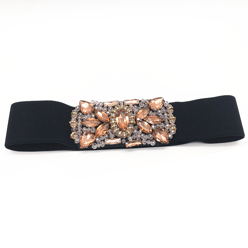 Women'S Color Inlaid Diamond Ring Crystal Rhinestone Belt - MRSLM