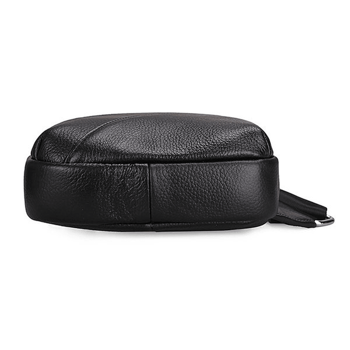 Men Genuine Leather Fashion Casual Chest Pack Daypack Sling Bag Shoulder Bag - MRSLM