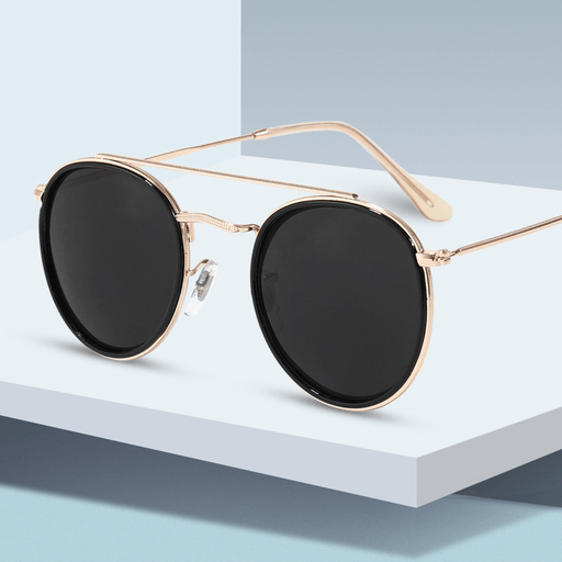 fashion retro round stainless steel sunglasses - MRSLM
