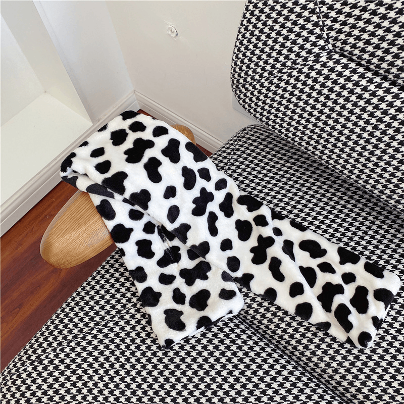 cute cow plush scarf, view 3 - MRSLM
