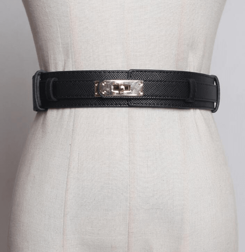 women's simple imitation leather belt, view 3 - MRSLM