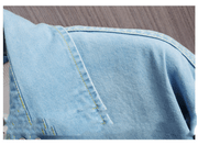 Men's loose long sleeve denim shirt, view 4 - MRSLM