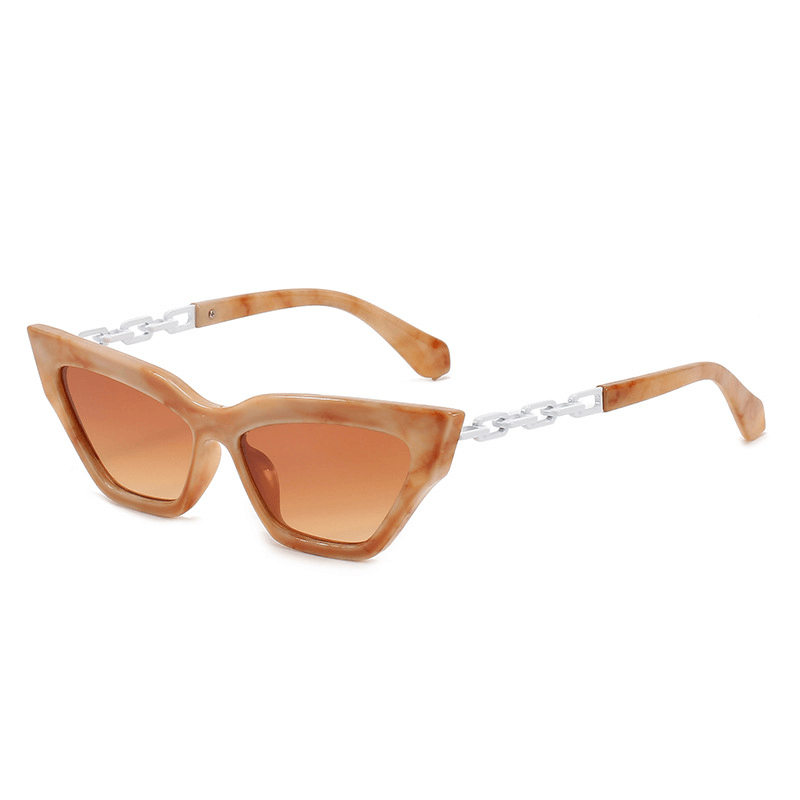 Women's cat-eye sunglasses with paint chain, view 6 - MRSLM