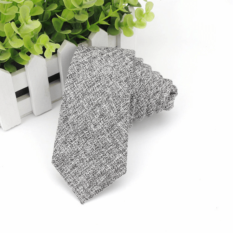 men's super narrow cotton necktie, view 3 - MRSLM