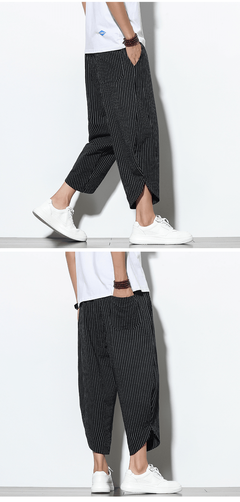 men's striped harem pants, view 14 - MRSLM