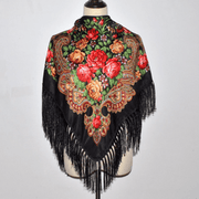 Folk style floral rayon scarf, view 4 - MRSLM