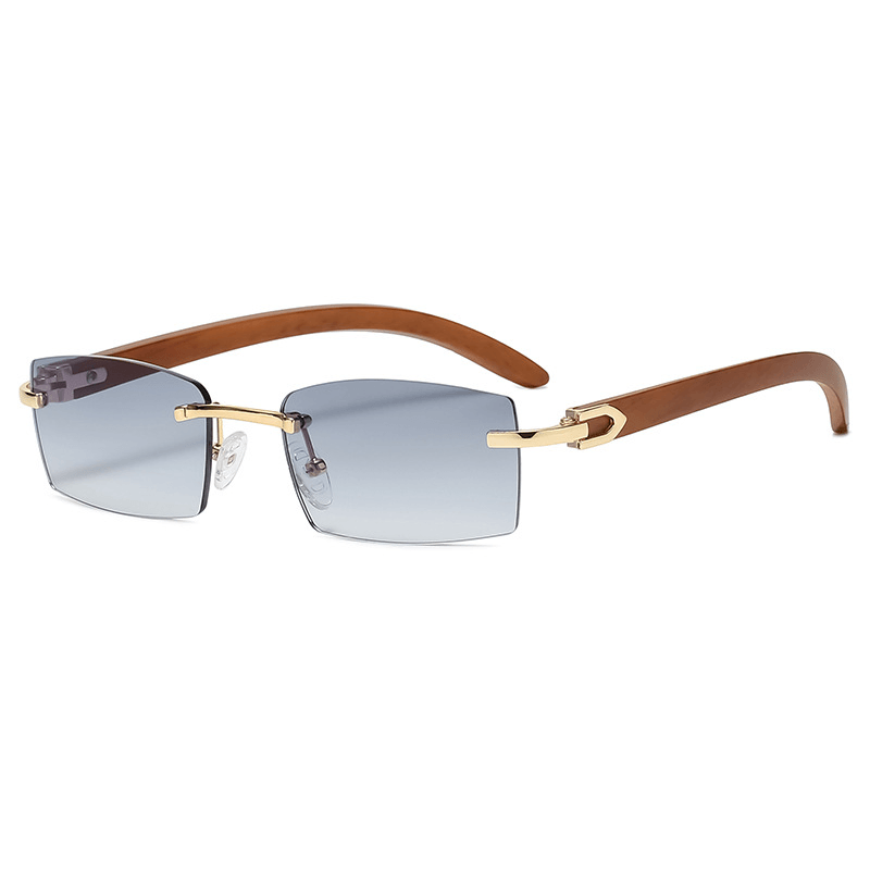 Men's clear rimless square sunglasses, view 8 - MRSLM