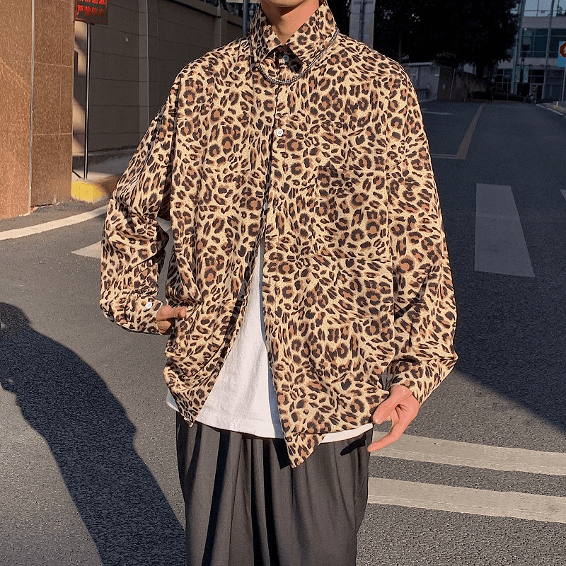 leopard print shirt jacket, view 5 - MRSLM