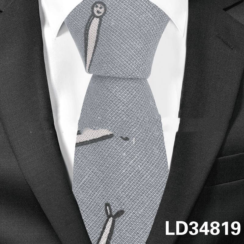 cartoon animal print tie, view 9 - MRSLM