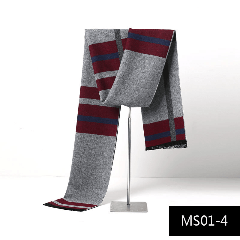 Men's plaid imitation cashmere scarf, view 4 - MRSLM