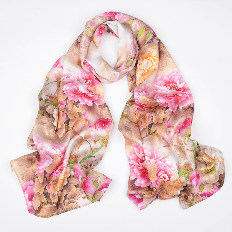 women's hand-curled silk long scarf, view 6 - MRSLM