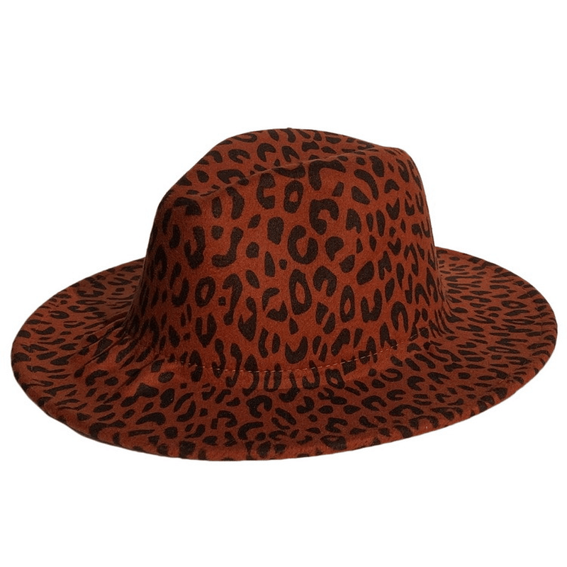 leopard print wool top hat, view 4 - MRSLM
