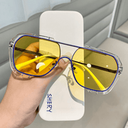 one-piece big frame aviator sunglasses, view 2 - MRSLM