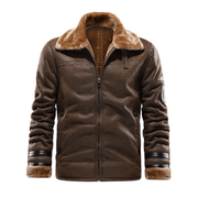 faux leather velvet padded lapel coat, view 4 - MRSLM