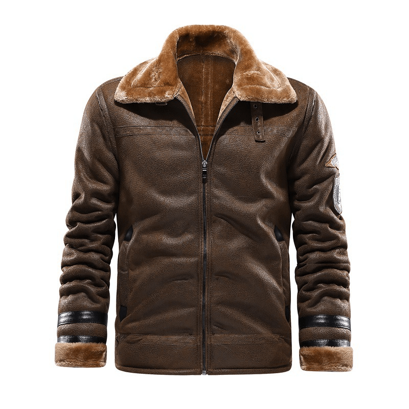 faux leather velvet padded lapel coat, view 4 - MRSLM