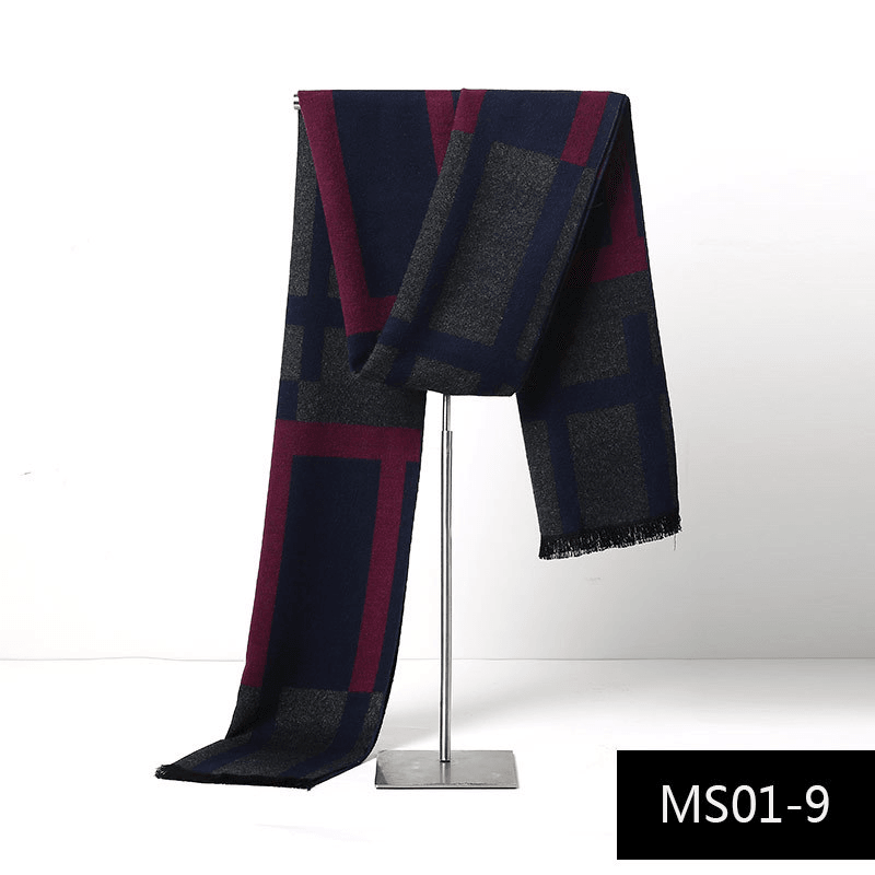 Men's plaid imitation cashmere scarf, view 26 - MRSLM