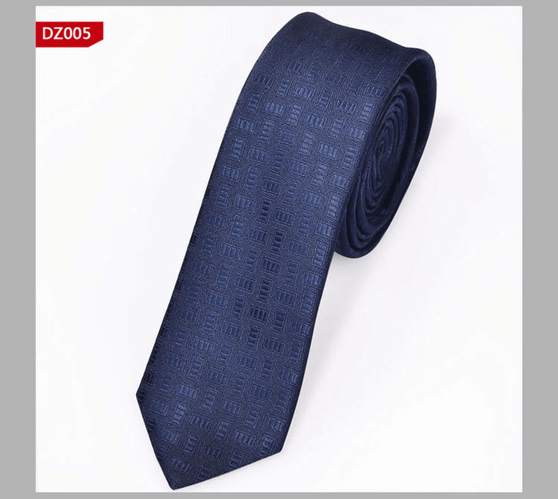 narrow striped jacquard tie, view 18 - MRSLM