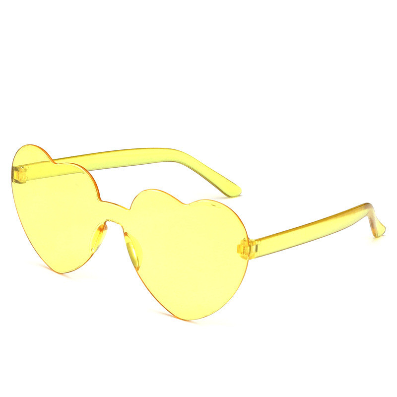 peach heart frameless sunglasses, view 2 - MRSLM