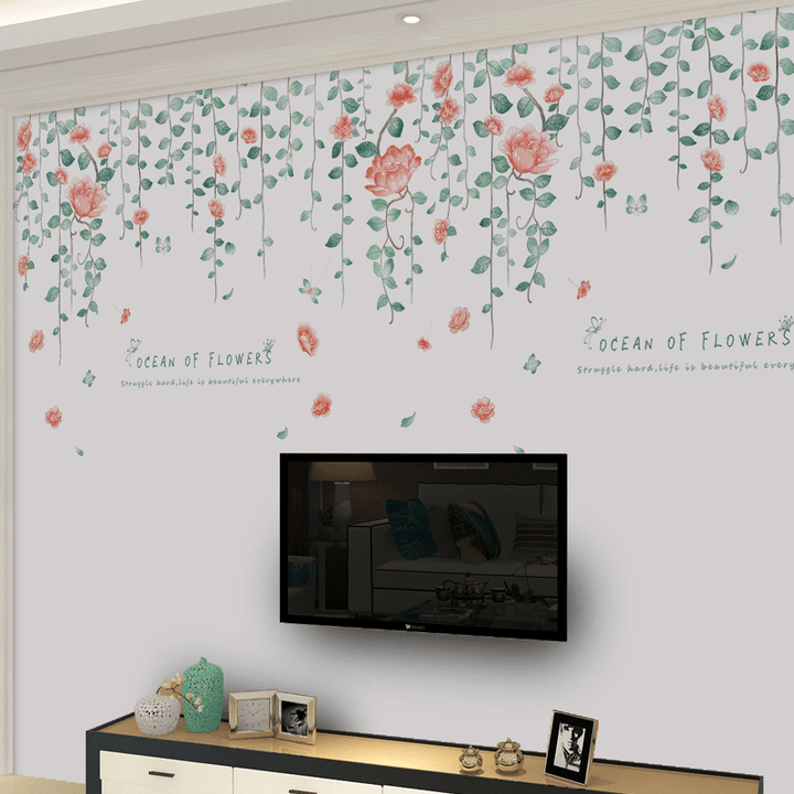 Miico XC9042 Flower Vine Flower Wall Sticker Living Room Bedroom Wall Decoration Sticker DIY Stickers - MRSLM