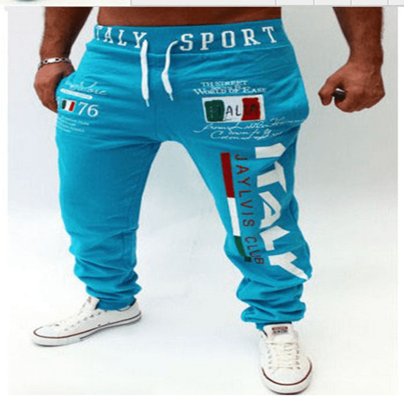 Men'S Letter Digital Print Casual Pants - MRSLM