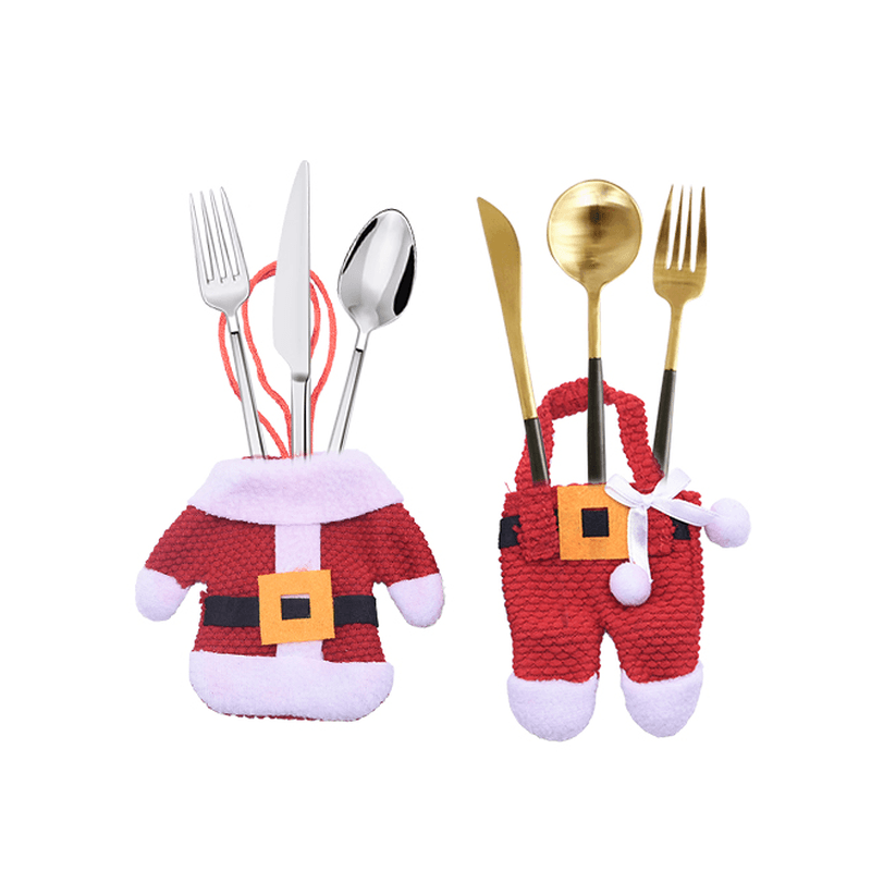 1Set Creative Christmas Small Clothes Pants Tableware Sets Kitchen Restaurant Hotel Layout Knife Fork Spoon Set Xmas Decorations - MRSLM