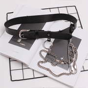 black chain belt with ring, view 4 - MRSLM