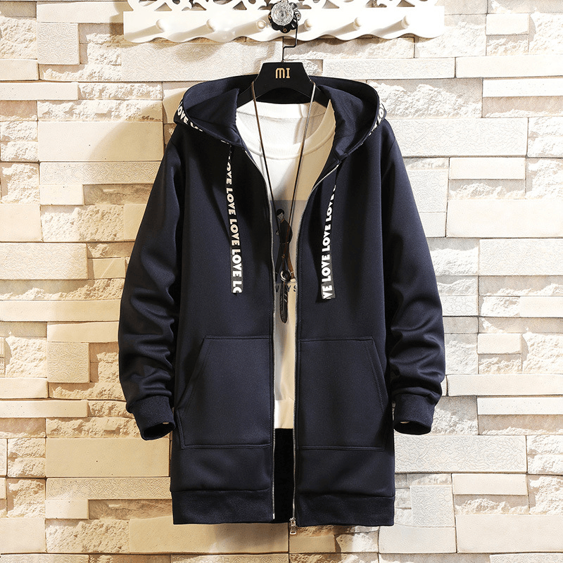Men's hooded mid-length coat, view 5 - MRSLM