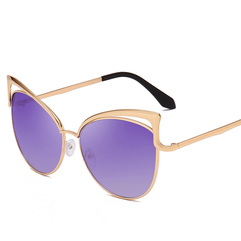 Women's colorful lens metal sunglasses, view 3 - MRSLM