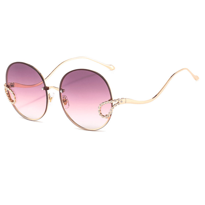 Women's retro gold-frame sunglasses, view 4 - MRSLM